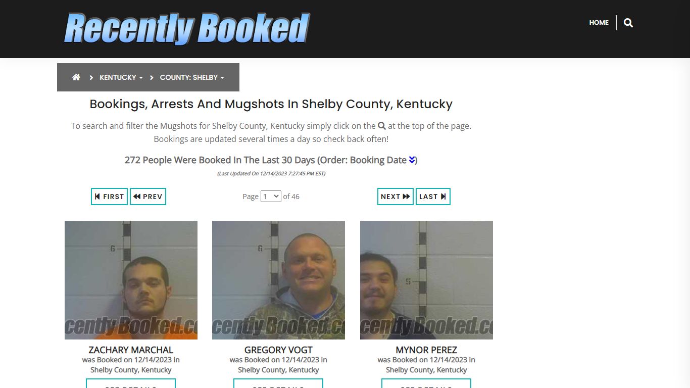 Bookings, Arrests and Mugshots in Shelby County, Kentucky